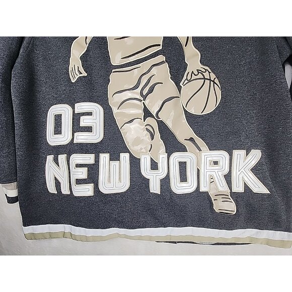 Vtg Veezo Wear Basketball Hoodie New York World Championship Gray/Tan 3XL 2003 - Picture 9 of 12